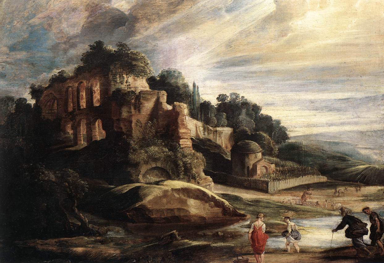 Peter Paul Rubens,Paysage avec ruines du Mont Palatin à Rome (1608)